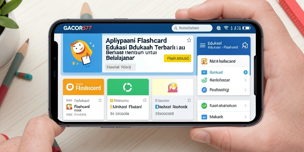 Tampilan antarmuka GACOR577 dengan koleksi flashcard interaktif.