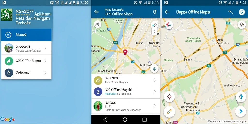Antarmuka GPS NGASO77 menampilkan rute dan lokasi dengan jelas.