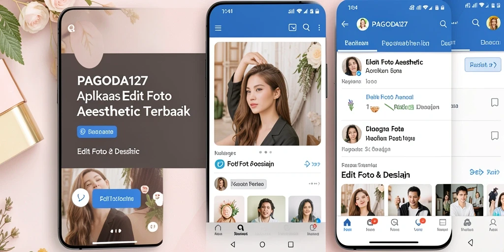 Tampilan antarmuka dan fitur utama PAGODA127 untuk Edit Foto Aesthetic.